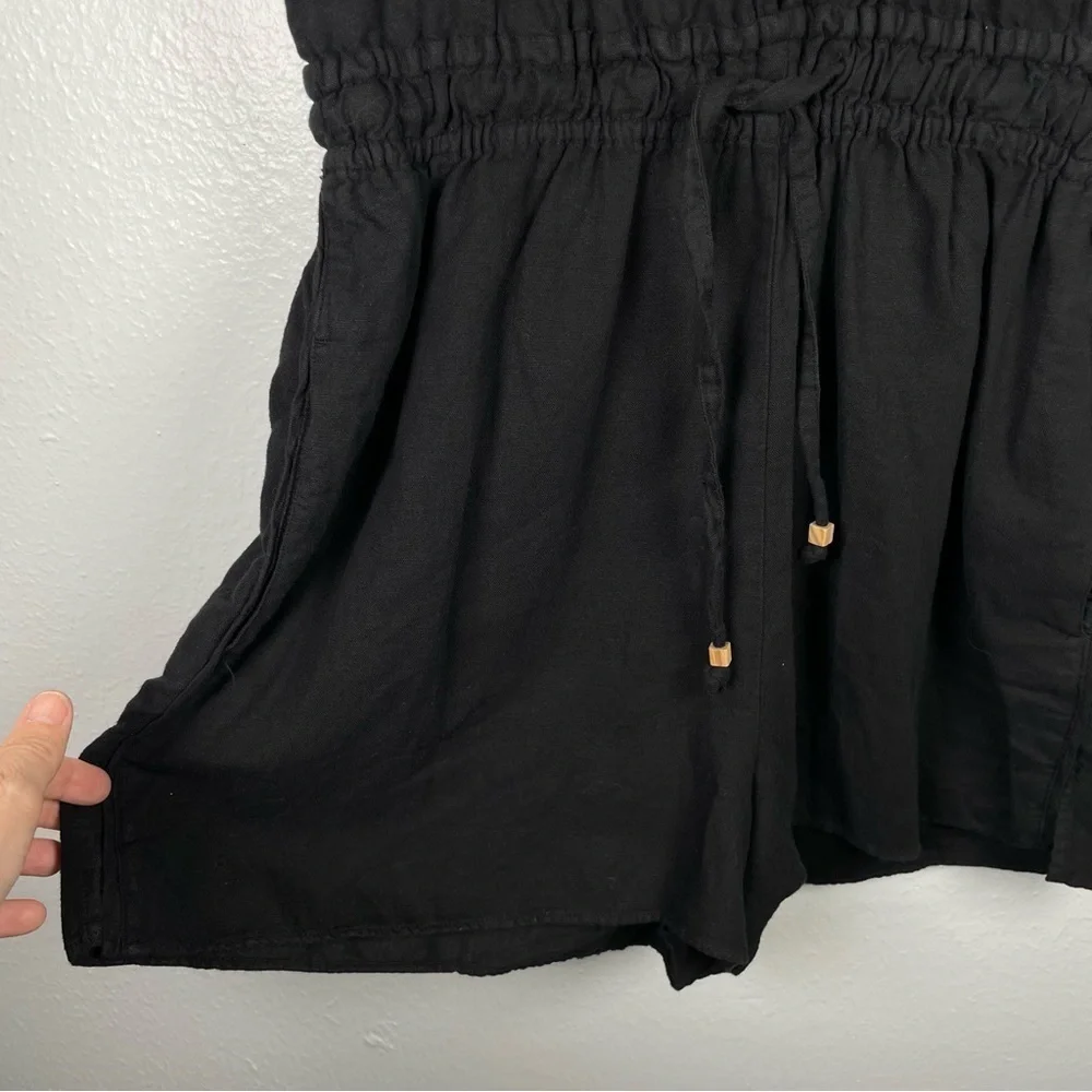 New Zara Linen Blend Jumpsuit Black Size S
